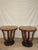 Pair of Italian Art Deco Style Macassar Wood & Burl Round Side Tables For Sale - Image 4 of 7