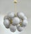 Italian oval shaped chandelier with gray Murano pebble glass shades mounted on brass frame in satin brass finish / Made in...
