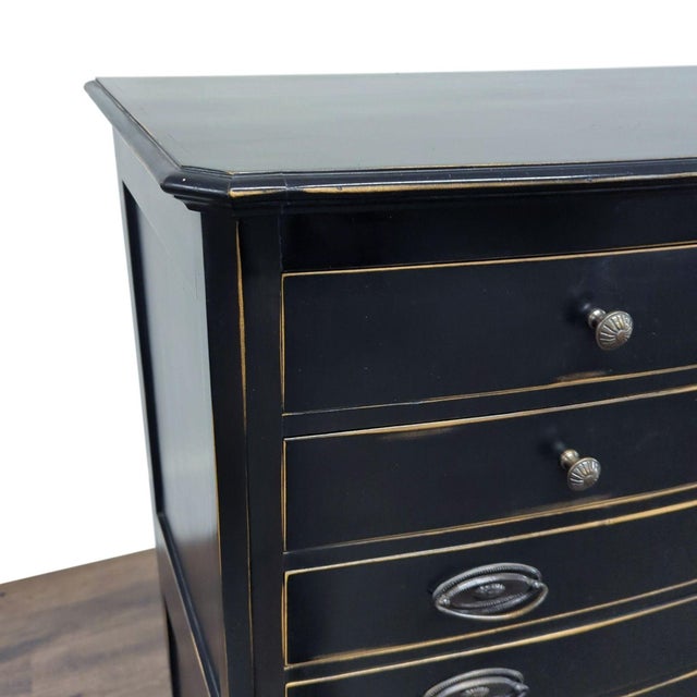 Hand Made Black 11-Drawer Chest With Distressed Finish and Jewelry Organizer For Sale - Image 4 of 5