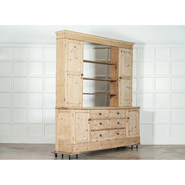 Large English Pine Open Back Dresser, 1870s For Sale - Image 3 of 13