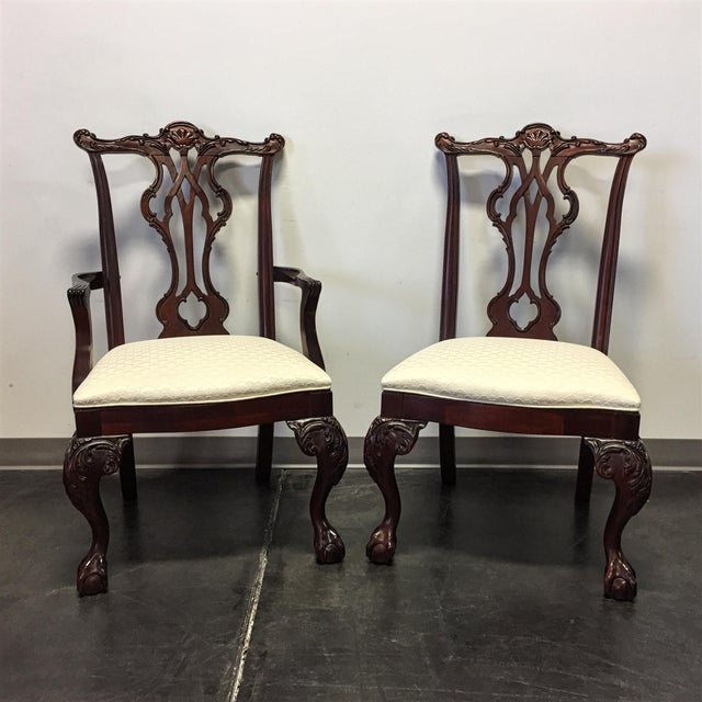 Thomasville Mahogany Collection Chippendale Dining Chairs Set of 8
