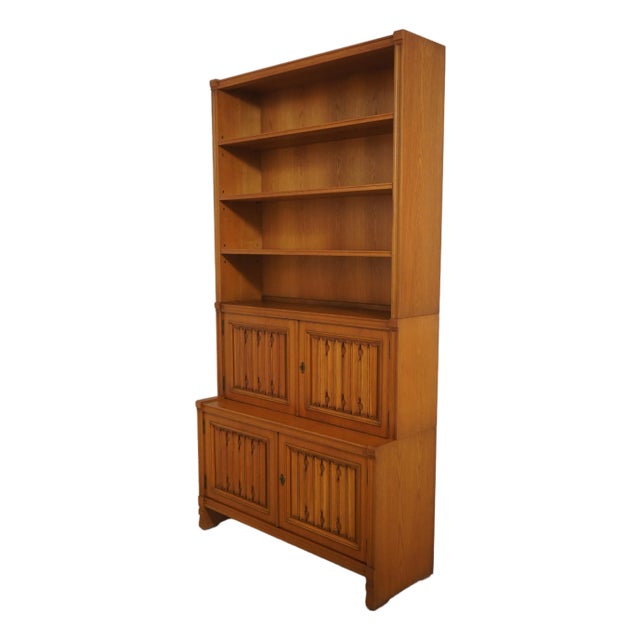 1950s German Mid Century Modern 3 Piece Oak Bookcase Cabinet For Sale