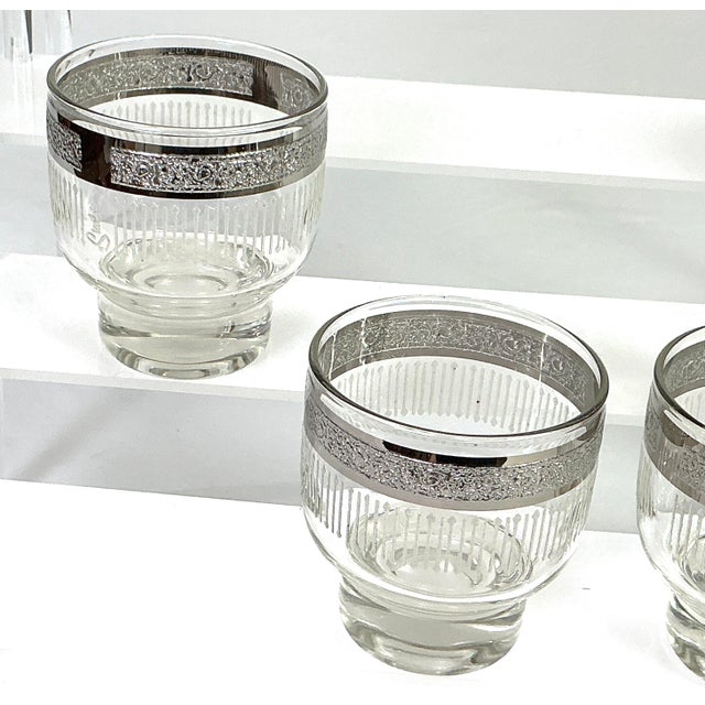 McM-Starlyte-(S7t5)-Silver Banded,footed,– Cocktail/Liquor Glasses – Set of Four For Sale - Image 4 of 6