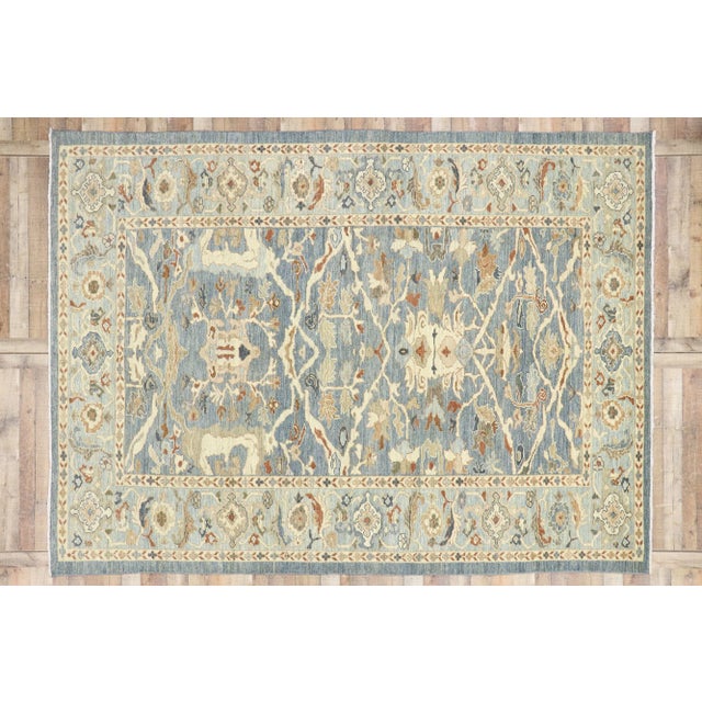 Blue Persian Sultanabad Rug, 09'00 X 12'02 For Sale - Image 8 of 10