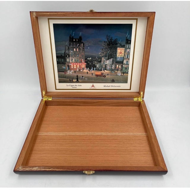 Vintage Montecristo Wood Cigar Box Parisian Artist Michel Delacroix ...