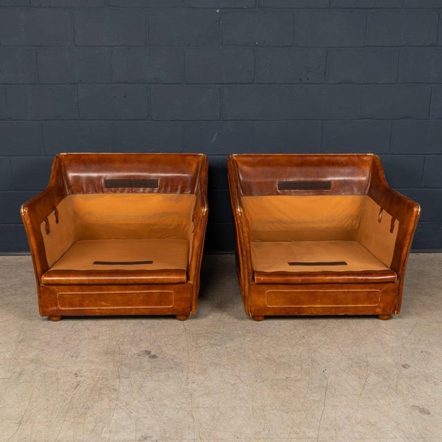 Animal Skin Vintage French Leather Chairs in the style of Roche Bobois, 1970s, Set of 2 For Sale - Image 7 of 18