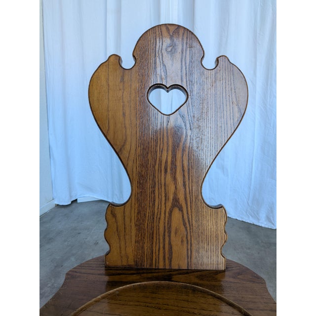 Farmhouse Tyrolean Chair with Heart Cutout Back, 1970s, Set of 4 For Sale - Image 18 of 18