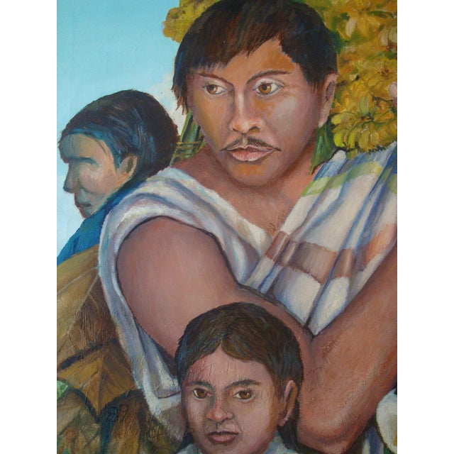 Mexican Framed Painting Of Latino Flower Sellers Chairish