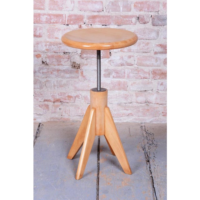 Wood Mid-Century Beech Piano Stool, Czech, 1940s For Sale - Image 7 of 12