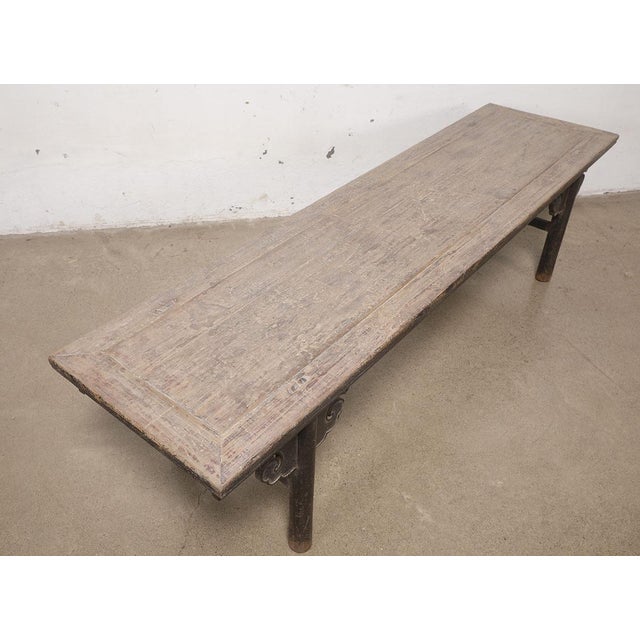 Chinese Antique Chinese Elm Bench For Sale - Image 3 of 5