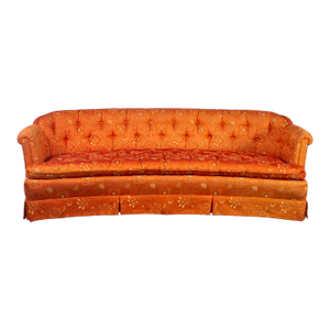 Mid-20th Century Hollywood Regency Chinoiserie Sofa by Henredon W/Chinese Red Floral Brocade Fabric