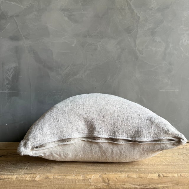 Not Yet Made - Made To Order Vintage Grain Cloth Pillow With Original Seam Stitch Includes Down Insert For Sale - Image 5 of 6