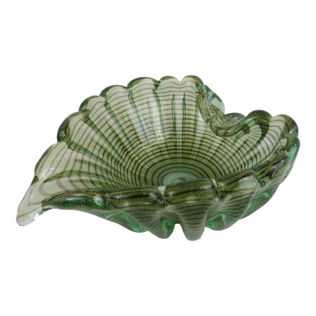 1950s Ercole Barovier Zebrati Glass Bowl For Sale