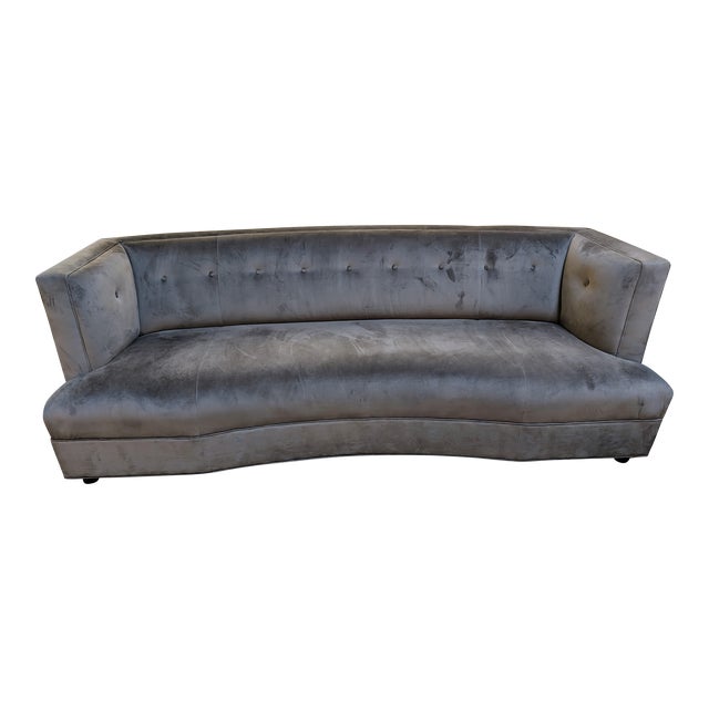 Mitchell Gold & Bob Williams Modern Grey Microfiber Sofa For Sale