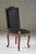 Beech wood Square corner backrest Gray and black striped flannel upholstery Gold studs