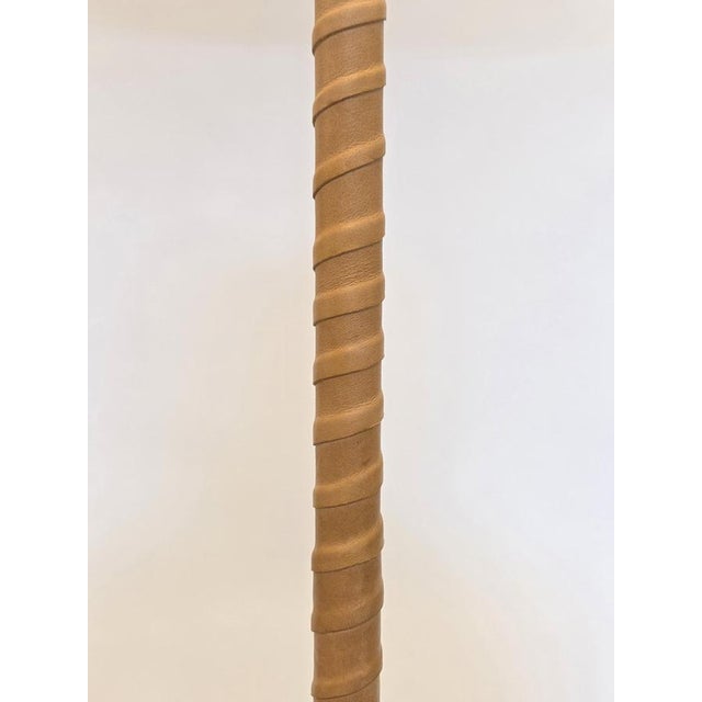 Senator floor lamp designed by Lisa Johansson-Pape. The base and top of the arm are made of brass, the arm is braided with...