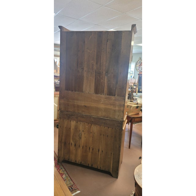 Antique Pine Primitive Farmhouse Blind Door Cupboard For Sale - Image 4 of 9