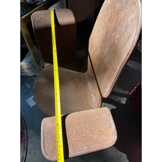 Vintage Geometric Abstract Metal Chair in the Style of Oswald H For Sale - Image 9 of 12