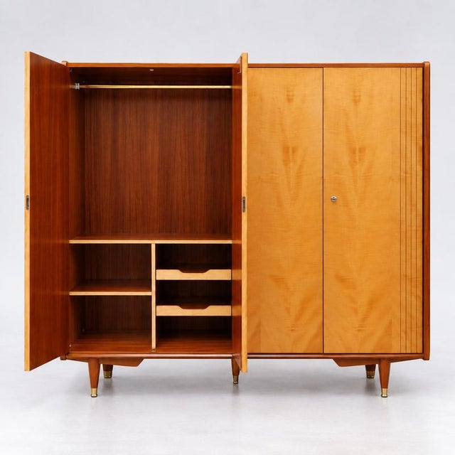Mid 20th Century Vintage 4-Door Wardrobe, 1960s For Sale - Image 5 of 8