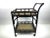 1960s Vintage Mid-Century Modern Black Woven Rattan Bar Cart For Sale - Image 9 of 12