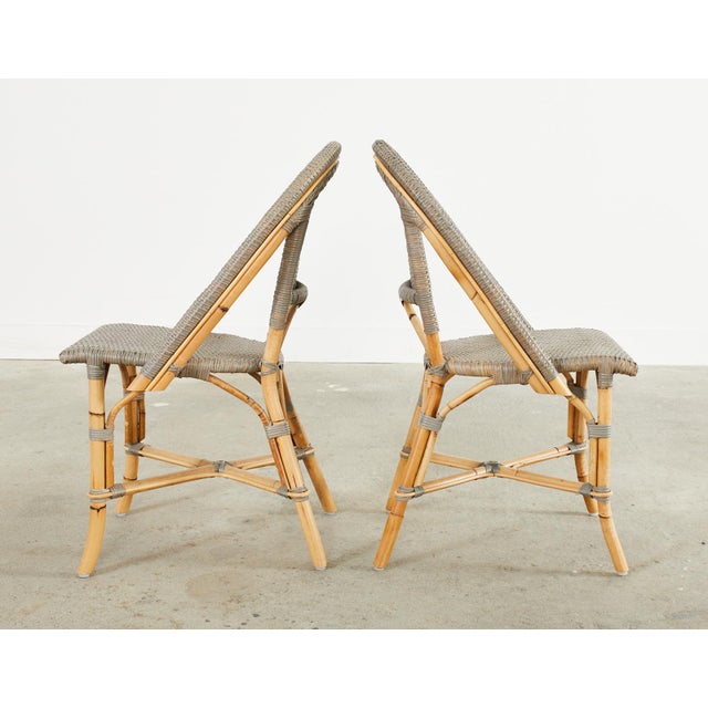 Set of Forty Serena and Lily Rattan Wicker Bistro Dining Chairs Chairish