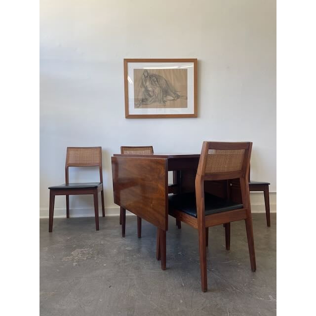 Mid Century Walnut and Cane Dining Set For Sale - Image 12 of 16
