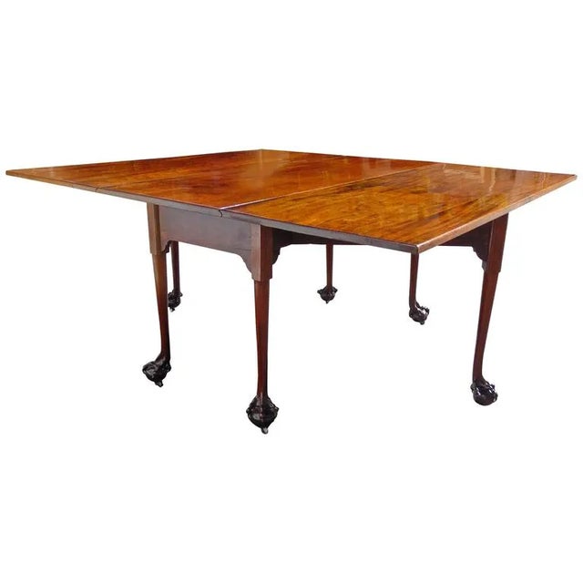 English Chippendale Reticulated Ball and Claw Foot Drop-Leaf Table For Sale - Image 11 of 11