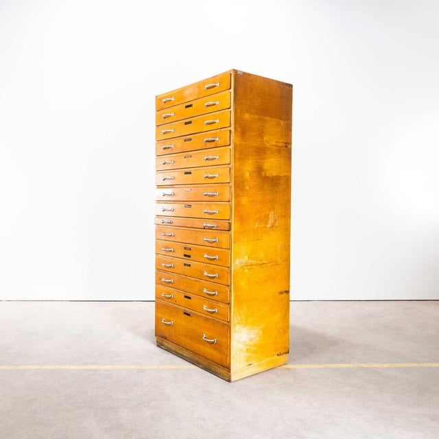 Tall Multidrawer Engineers Cabinet, 1950s For Sale - Image 3 of 13