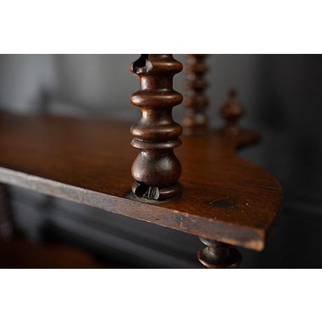 Antique Victorian Spool Turned Etagere, Tabletop Display Shelf With Serpentine Front For Sale - Image 17 of 17