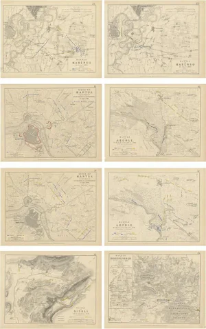 Sir Archibald Alison, Battle Plans of Rivoli, Arcole, Mantua, Marengo, and Hohenlinden, 1852, Paper, Set of 8