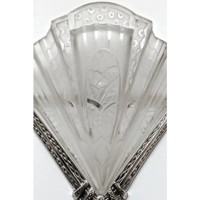 Mid 20th Century French Art Deco Wall Sconces Signed by Frontisi - a Pair For Sale - Image 5 of 9