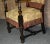 Wood Antique Carved Oak Armchair Tudor Jacobean Style High Back Tapestry Fringe 1920s For Sale - Image 7 of 13