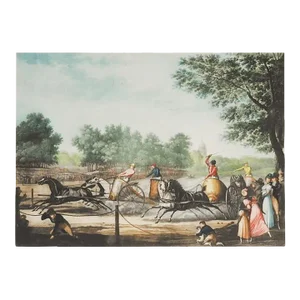 Vintage Carle Vernet Equestrian Chariot Race Aquatint