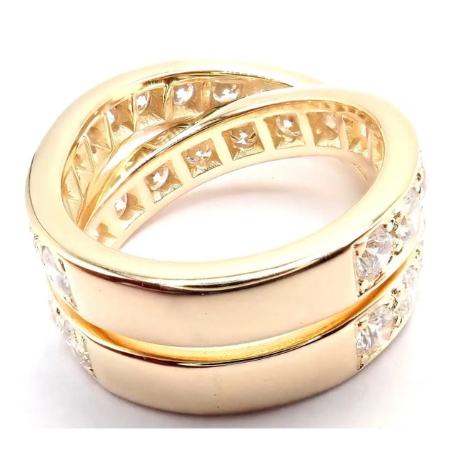 1990s Cartier Yellow Gold Nouvelle Vague Diamond Band, Size 5.75 For Sale In Philadelphia - Image 6 of 12