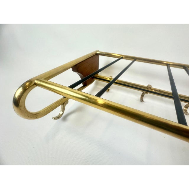 Mid-Century Teak and Brass Coat Rack, 1950s For Sale - Image 18 of 18