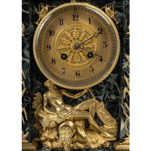 Marble and gilt bronze clock with mythological decor, 19th century, napoleon iii period. A 19th century napoleon iii...