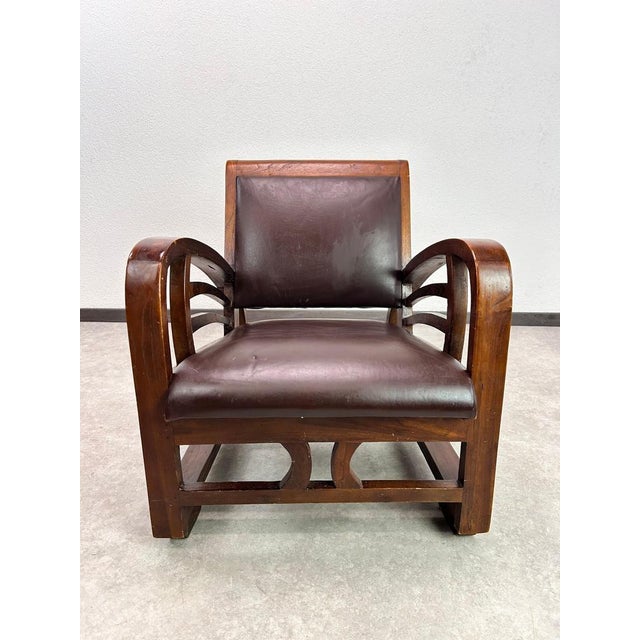 French Art Deco Lounge Chair, 1940s For Sale - Image 3 of 12