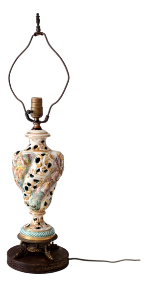 Vintage Capodimonte Style Hollywood Regency Lamp
