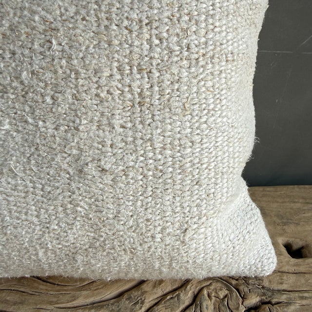 Vintage Rug Pillow Cover With Stripes For Sale - Image 4 of 8