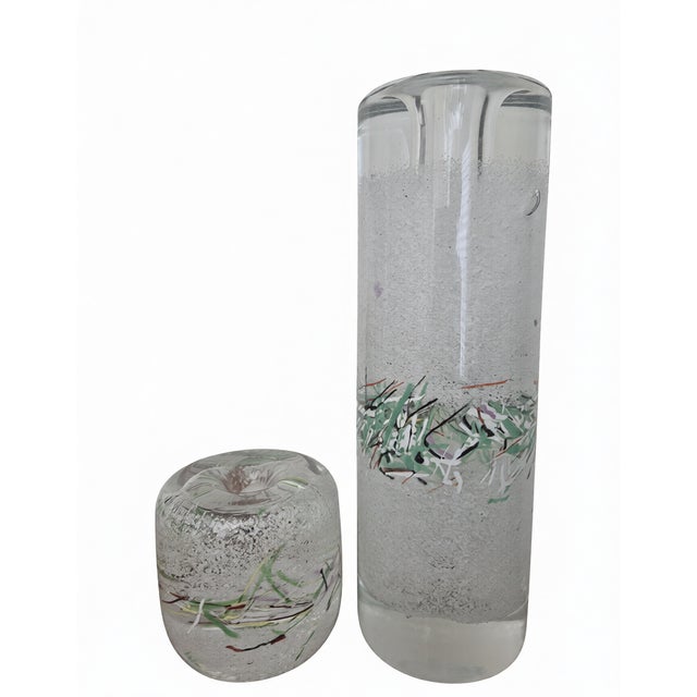 Mid-Century Modern "Confetti" Candlestick Holders by Ladislav Palecek. Heavy, metallurgical thick-walled "Skrdlovice"...