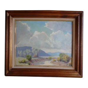 Mid 20th Century Harold Walsh - Desert Landscape - Oil on Board