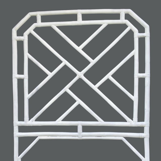 Hollywood Regency Vintage Chinese Chippendale Style Twin Headboards Set of Two - White For Sale - Image 3 of 7