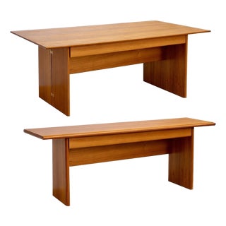 1970s Scandinavian Convertible Modern Teak Console Table Desk For Sale