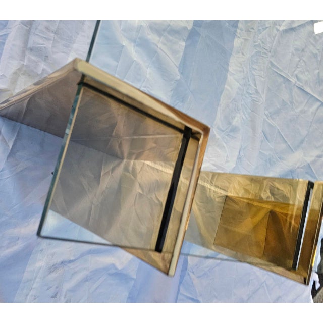 Mid-Century Modern Vintage Polished Brass and Glass Coffee Table [Interchangeable With Various Shapes and Sizes of Glass] For Sale - Image 3 of 5