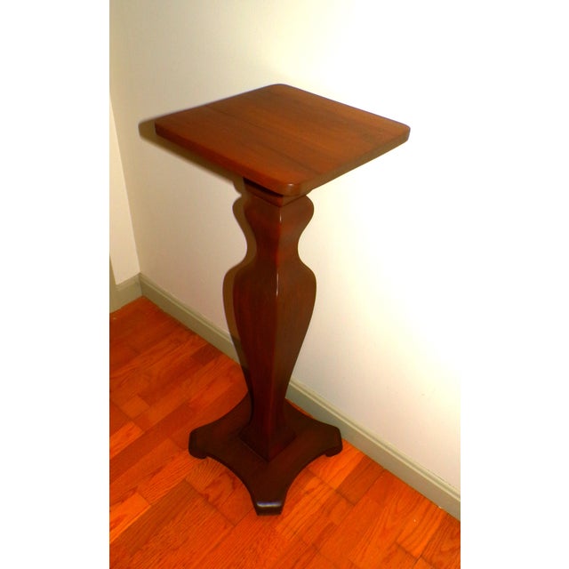 Vintage Solid Wood Pedestal Plant Fern Bust Stand For Sale - Image 10 of 16