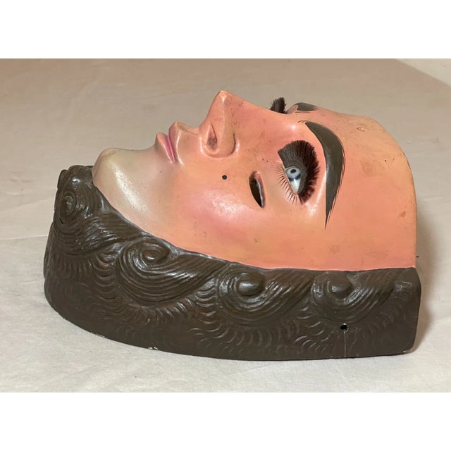Vintage Parachicos Mask Hand Carved Wood Mexican Folk Art Chiapas Glass Eye For Sale - Image 10 of 13