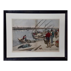 San Francisco Sicilian and Italian Fishermen: A 19th C. Hand-Colored Woodcut, 1889