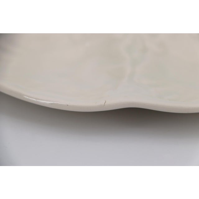 French White Majolica Gien Oyster Plate For Sale - Image 4 of 15