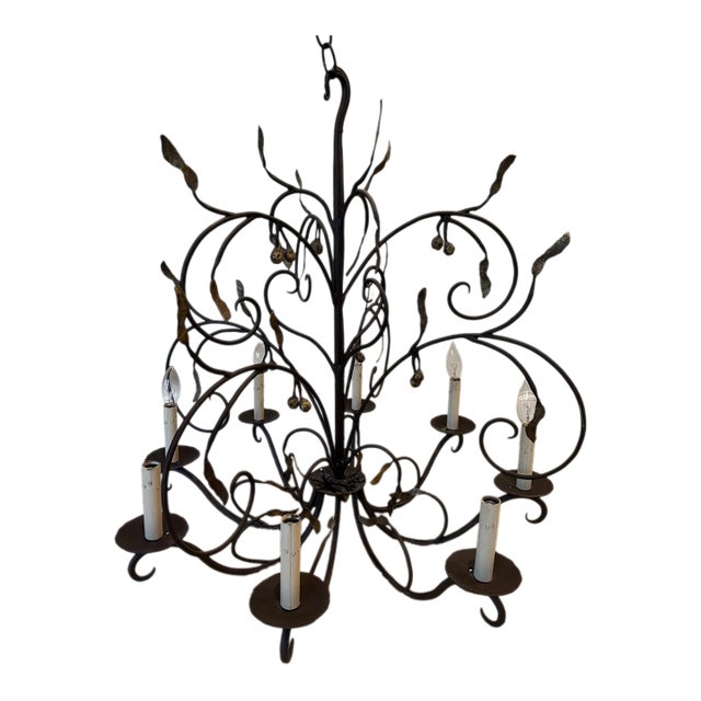 Ironware International Whimsical 8- Light Chandelier For Sale