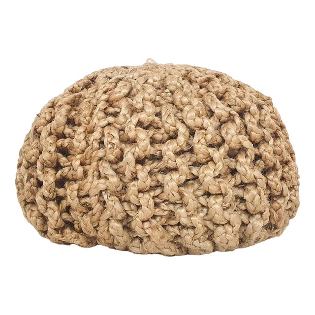 Vintage Ottoman in Rope, 1970s For Sale